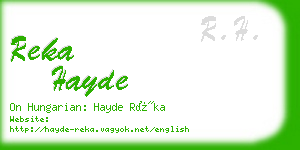 reka hayde business card